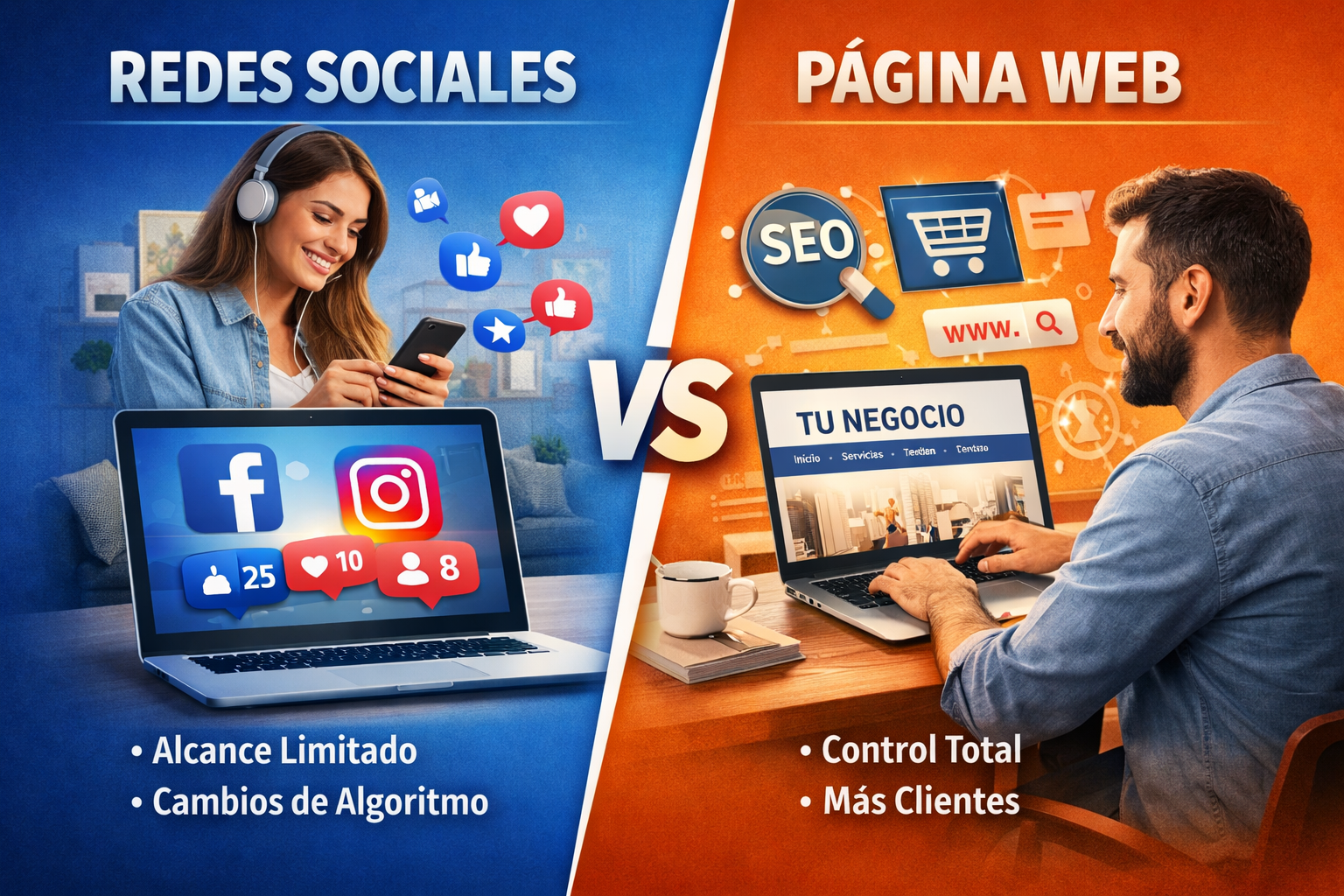 ¿Necesita una página web mi negocio si ya tengo Facebook e Instagram?