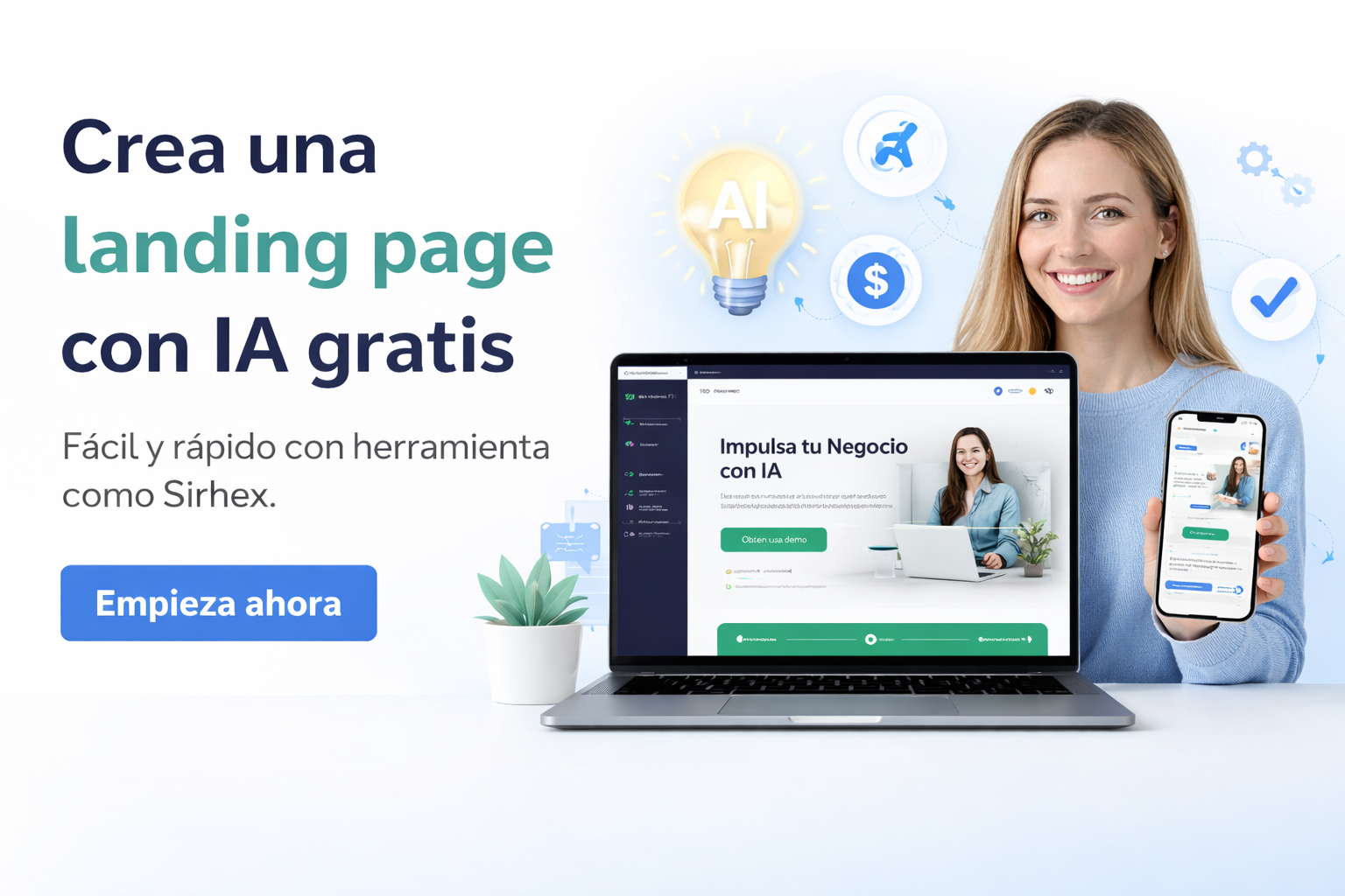 crear landing page con IA
