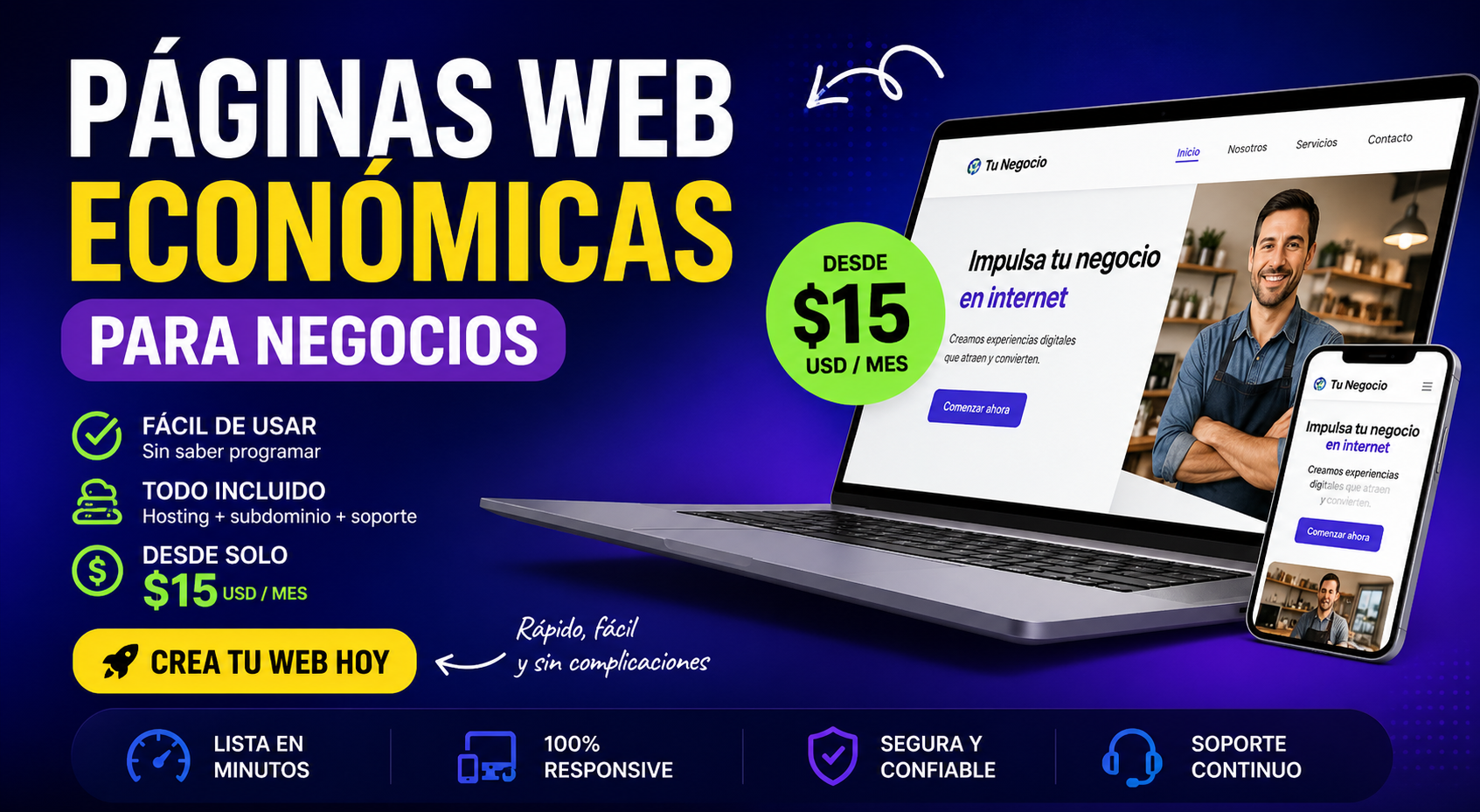 páginas web económicas para negocios