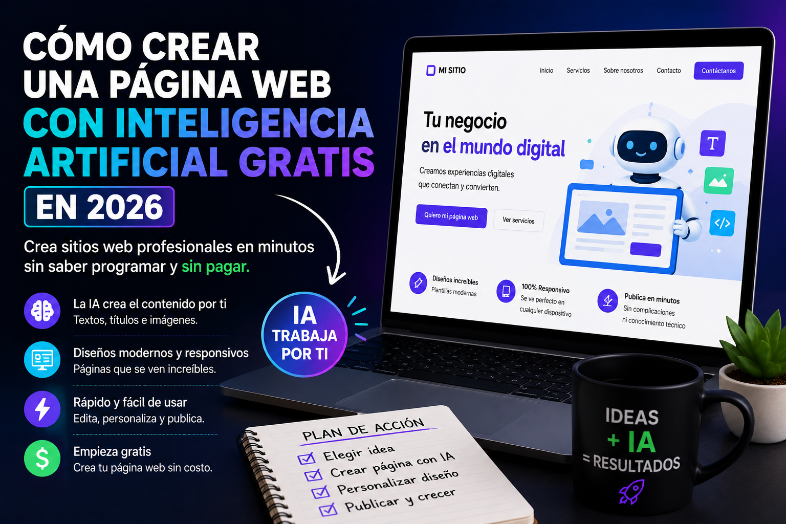 Cómo crear una página web con inteligencia artificial gratis