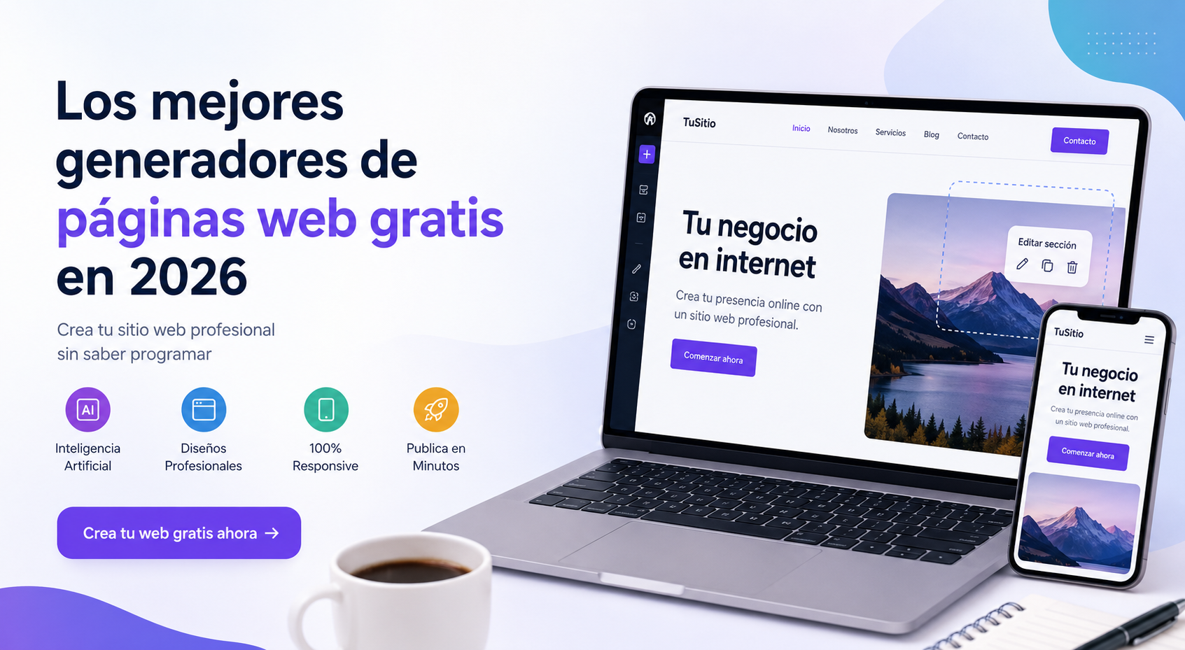 Los mejores generadores de páginas web gratis en 2026: cómo elegir la mejor opción para tu negocio