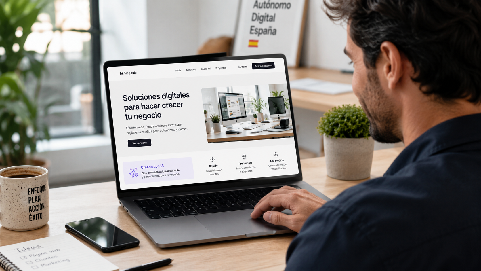 Crear una página web para autónomos con IA en España
